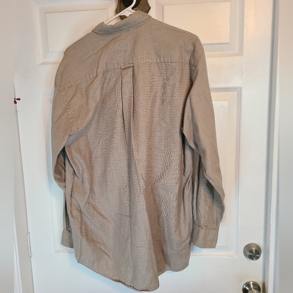 (655) Nautica Men's Long Sleeve Dress Shirt, Size: Medium Color: Tan/Black - Picture 12 of 12